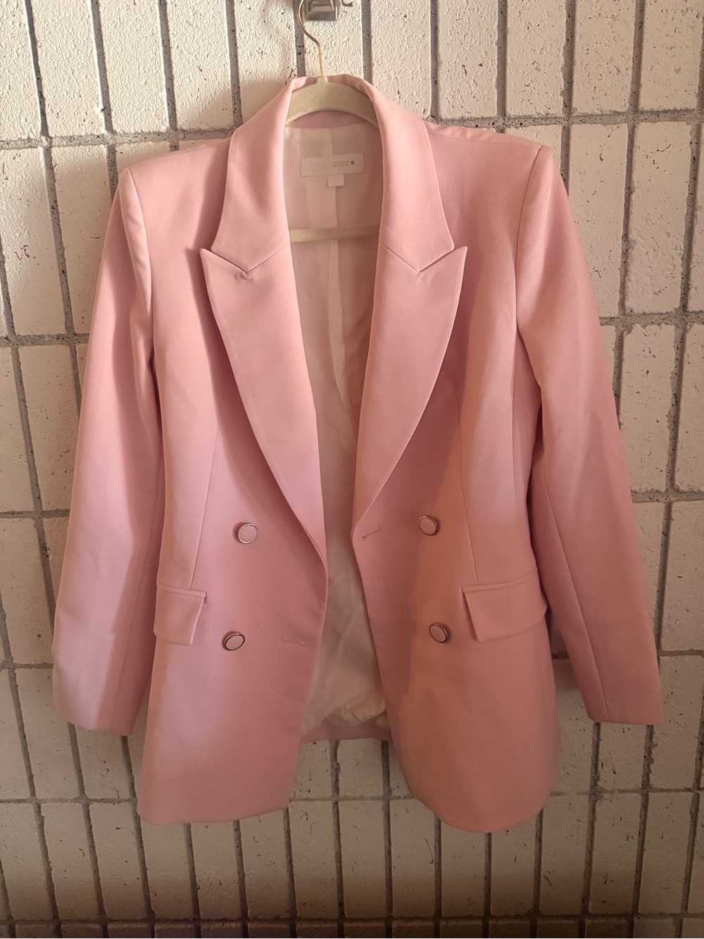 Zara Light Pink Double-Breasted Women's Blazer
